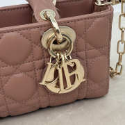 Uubags Dior Mini Lady D-Joy Bag Cannage Lambskin In Brown 19x10.5x5.5cm - 4