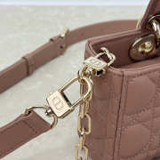 Uubags Dior Mini Lady D-Joy Bag Cannage Lambskin In Brown 19x10.5x5.5cm - 3