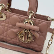 Uubags Dior Mini Lady D-Joy Bag Cannage Lambskin In Brown 19x10.5x5.5cm - 2