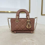 Uubags Dior Micro Lady D-Joy Bag Cannage Lambskin In Brown 16x9x5cm - 6