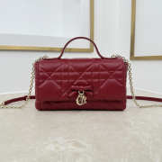 Uubags My Tender Dior Top Handle Mini Bag Garance Red Macrocannage Lambskin 21x11.5x7cm - 1