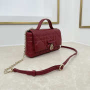 Uubags My Tender Dior Top Handle Mini Bag Garance Red Macrocannage Lambskin 21x11.5x7cm - 6