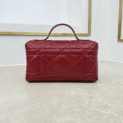 Uubags My Tender Dior Top Handle Mini Bag Garance Red Macrocannage Lambskin 21x11.5x7cm - 4