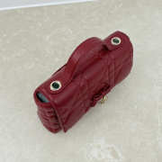 Uubags My Tender Dior Top Handle Mini Bag Garance Red Macrocannage Lambskin 21x11.5x7cm - 3