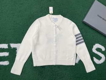 Uubags Thom Browne Wool Hector 4-Bar Cardigan In White