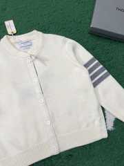 Uubags Thom Browne Wool Hector 4-Bar Cardigan In White - 3