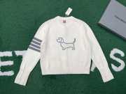 Uubags Thom Browne Wool Hector 4-Bar Cardigan In White - 6