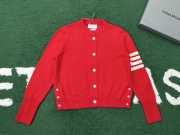 Uubags Thom Browne Wool Hector 4-Bar Cardigan In Red - 1
