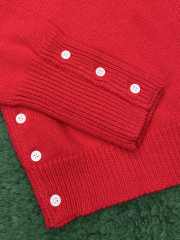 Uubags Thom Browne Wool Hector 4-Bar Cardigan In Red - 6