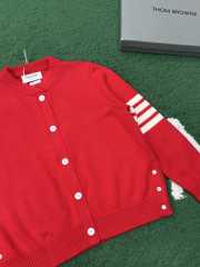 Uubags Thom Browne Wool Hector 4-Bar Cardigan In Red - 2