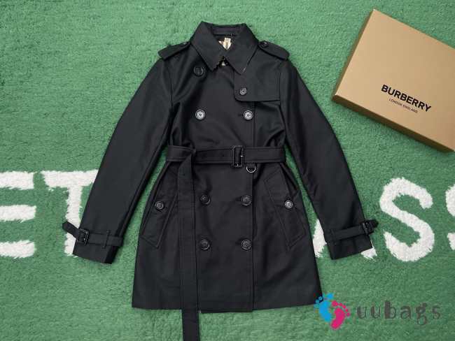 Uubags Burberry Short Kensington Heritage Trench Coat In Black - 1