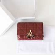 Uubags My Dior Glycine Wallet Cherry Red Cannage Lambskin 11x7.5x3cm - 1