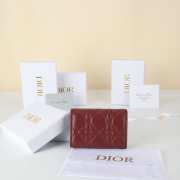 Uubags My Dior Glycine Wallet Cherry Red Cannage Lambskin 11x7.5x3cm - 5