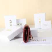 Uubags My Dior Glycine Wallet Cherry Red Cannage Lambskin 11x7.5x3cm - 4