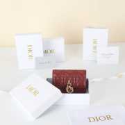 Uubags My Dior Glycine Wallet Cherry Red Cannage Lambskin 11x7.5x3cm - 3