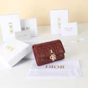 Uubags My Dior Glycine Wallet Cherry Red Cannage Lambskin 11x7.5x3cm - 2