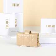 Uubags Lady Dior Jasmine Card Holder Powder Beige Patent Cannage Calfskin 10.5x6x2.5cm  - 6