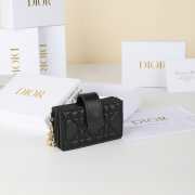 Uubags Lady Dior Jasmine Card Holder Black Cannage Lambskin 10.5x6x2.5cm - 1