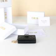 Uubags Lady Dior Jasmine Card Holder Black Cannage Lambskin 10.5x6x2.5cm - 2