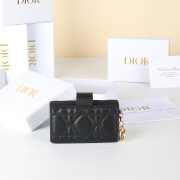 Uubags Lady Dior Jasmine Card Holder Black Cannage Lambskin 10.5x6x2.5cm - 5