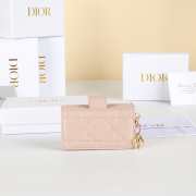 Uubags Lady Dior Jasmine Card Holder Powder Pink Cannage Lambskin 10.5x6x2.5cm - 4