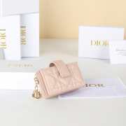 Uubags Lady Dior Jasmine Card Holder Powder Pink Cannage Lambskin 10.5x6x2.5cm - 3