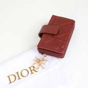 Uubags Lady Dior Jasmine Card Holder Red Cannage Lambskin 10.5x6x2.5cm - 3