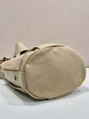 Uubags Prada Route mini canvas and leather bucket bag in beige 23x24.5x15cm - 6
