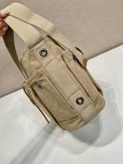 Uubags Prada Route mini canvas and leather bucket bag in beige 23x24.5x15cm - 3