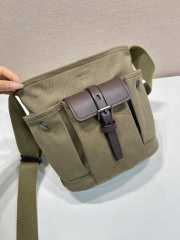 Uubags Prada Route mini canvas and leather bucket bag in khaki green 23x24.5x15cm - 3