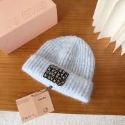 Uubags Miu Miu beanie with logo in light blue - 2