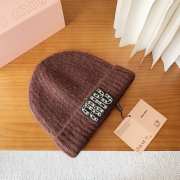 Uubags Miu Miu beanie with logo in brown - 2