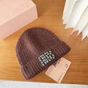 Uubags Miu Miu beanie with logo in brown - 3