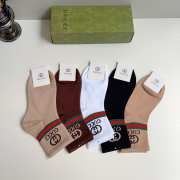 Uubags Gucci ribbed cotton low-cut sock set featuring the Web stripe and GG logo. - 3
