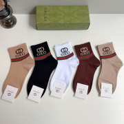 Uubags Gucci ribbed cotton low-cut sock set featuring the Web stripe and GG logo. - 5