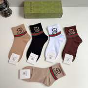 Uubags Gucci ribbed cotton low-cut sock set featuring the Web stripe and GG logo. - 4