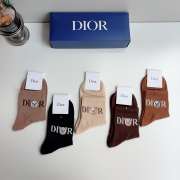 Uubags Dior Teddy Bear Logo Ribbed Cotton Ankle Socks Set - 5