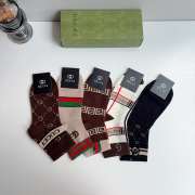 Uubags Gucci GG Web Stripe Patterned Cotton Socks Set - 5