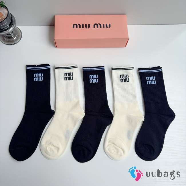 Uubags Miu Miu Logo Socks Set - 1