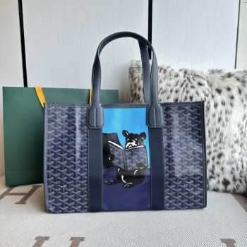Uubags Goyard Villette Tote Bag MM In Navy Blue 45x15x32cm