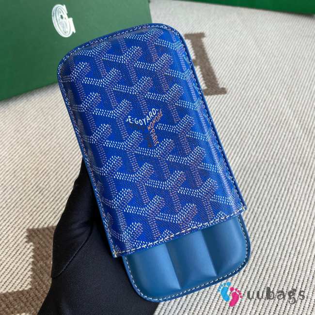 Uubags Goyard Churchill 3 Cigar Case In Blue 18x8x3.5cm - 1