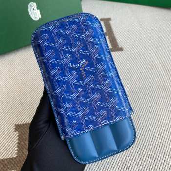 Uubags Goyard Churchill 3 Cigar Case In Blue 18x8x3.5cm