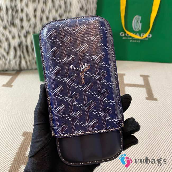 Uubags Goyard Churchill 3 Cigar Case In Navy Blue 18x8x3.5cm - 1