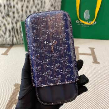 Uubags Goyard Churchill 3 Cigar Case In Navy Blue 18x8x3.5cm