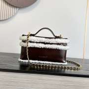 Uubags Chanel Vanity Case with Top Handle in Dark Brown Shearling Sheepskin & Gold-Tone Metal 17x19.5x5.5cm - 2