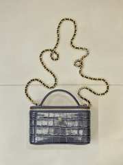 Uubags Chanel 2026 crocodile embossed vanity case in grey with chain 17cm - 1
