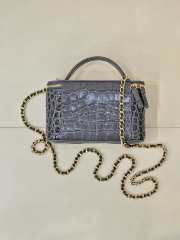 Uubags Chanel 2026 crocodile embossed vanity case in grey with chain 17cm - 2