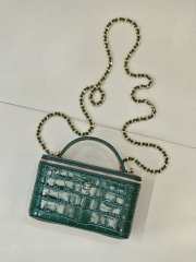 Uubags Chanel 2026 crocodile embossed vanity case in green with chain 17cm - 5