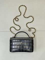 Uubags Chanel 2026 crocodile embossed vanity case in black with chain 17cm - 1