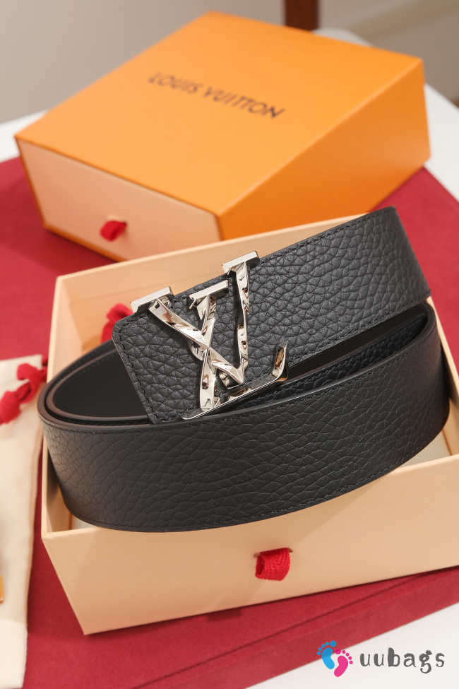 Uubags Louis Vuitton Initiales 4cm Reversible Belt With Silver-tone Metal In Black - 1